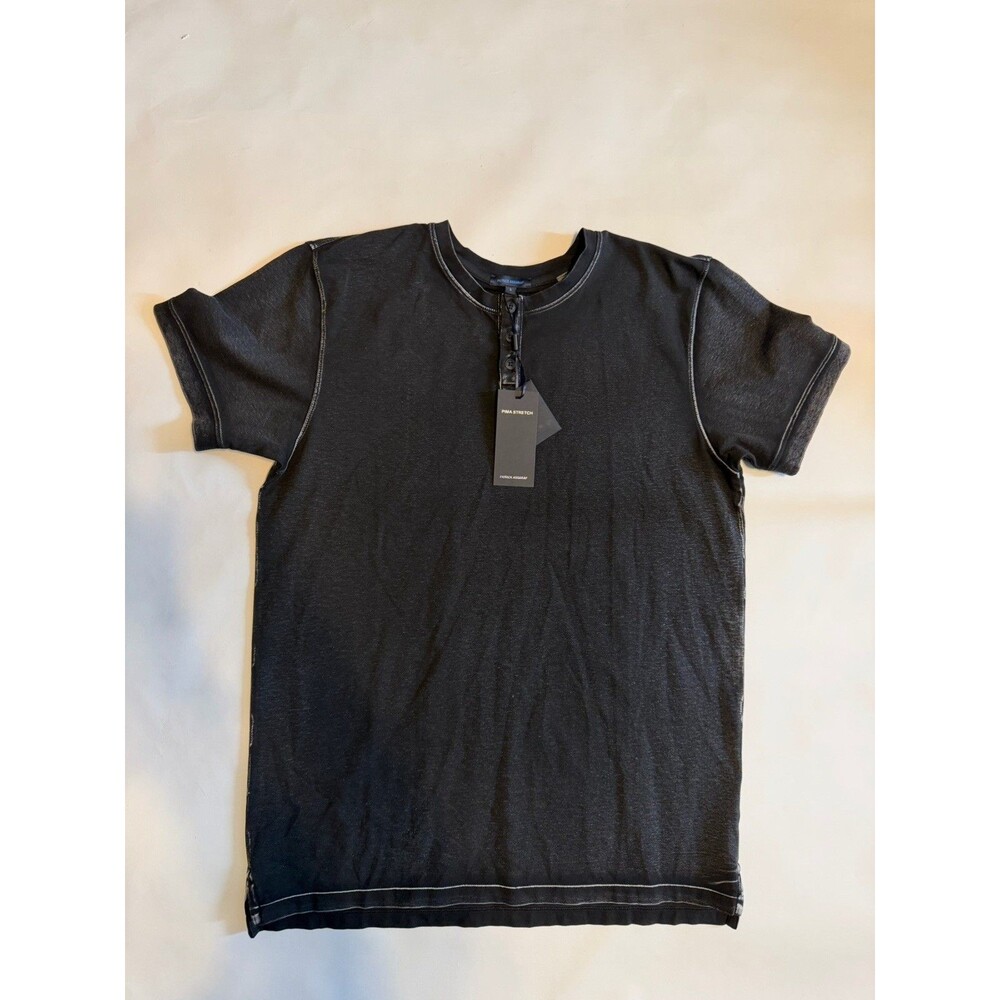 Patrick Assaraf Mens Pima Cotton Blend Stretch Short Sleeve Henley T-Shirt Sm